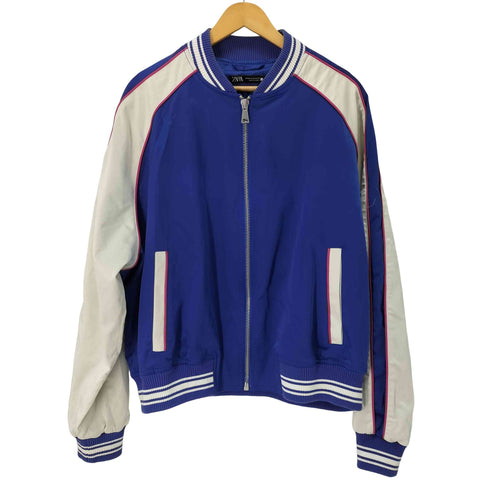 ザラ ZARA SHINJUKU NEON LIGHTS サテンスカジャン メンズ import:XL